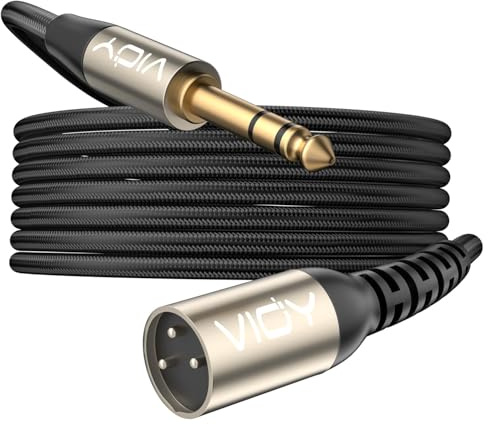 VIOY XLR to 1/4 Cable 6M, 6.35mm TRS Male to XLR Male Balanced Mic Cord | Multi-layer shielding noise reduction, nylon braided audio xlr cord for mixer, microphone, piano and karaoke device