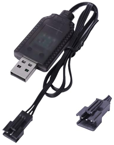 Universelles USB RC Ladegerät Kabel mit SM-3P Stecker für 2S 7,4V LiPo Akkus, Lipo Akku Ladegerät mit SM-3Pin Stecker USB für RC Auto, Truck, Boot, Flugzeug und ferngesteuerten Spielzeugen
