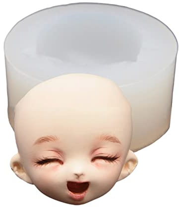 NIHENHAO Doll Face Silicone Mold Cartoon Doll Head Candy Cookie Mould Cake Decoration Baking Tools Clay Chocolate Pastry Mold Silicone