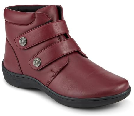 Pavers Wide Womens Wide Fit Leather Touch Fasten Boots | Autumn Winter Collection | Boot | Block