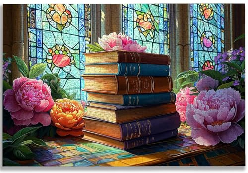 Puzzle 1500 Teile Blume, Puzzle 1500 Teile Erwachsene, Holzpuzzle Erwachsene mit Exquisiter Verpackungsbox, Klassische Puzzles Bücher für Die Ganze Familie, Groß Puzzles für Geschenke, Dekor, -1081