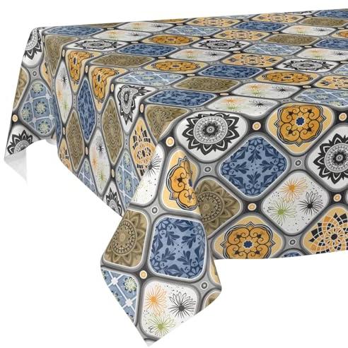 Wachstuchtischdecke Tischdecke abwaschbar Wachstischdecke pflegeleicht wasserabweisend Lotuseffekt Gartentischdecke Porto 160 x 140 cm Schnittkante