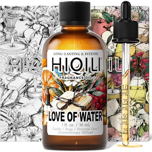 HIQILI Love of Water Fragrance Oil for Aromatherapy Diffuser,Candle & Soap | Inspired by Kenz. o's L'Eau, Great for Making Scented Candles, Bath Soaps, More DIY Projects - 1 Fl Oz