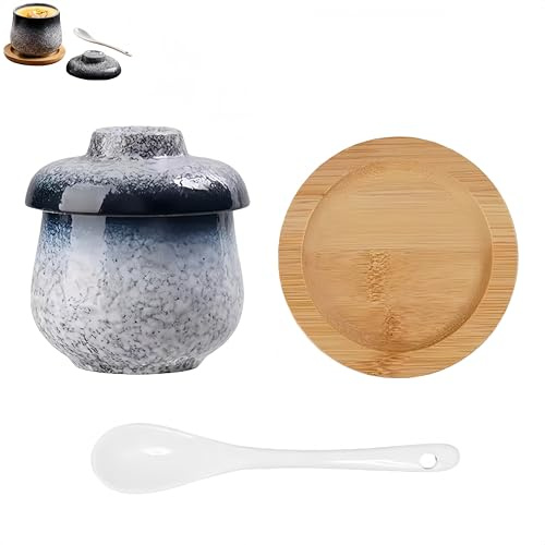 Coddled Egg Cups with Lids & Tray, Microwave Safe Ceramic Egg Coddler Set, Vintage Porcelain Egg Cups for Steaming Eggs, Making Soup and Pudding (#1)