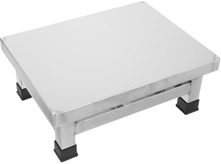 Mikikit Tabouret Carré en Acier Inoxydable 201, Petit Repose-Pieds de Salle de Bain Antidérapant, Marchepied Compact Étanche 31x24x12 Cm, Hôpital et Usage Domestique