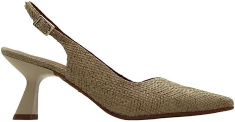 Daniela Vega - Zapato de salón Destalonado,tacón Kitten,de Rafia,Puntera Fina,Escotado,Elegante para: Mujer