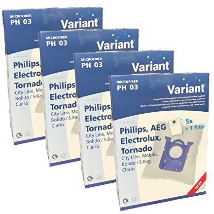 20 Staubsaugerbeutel Variant PH03 kompatibel mit Swirl PH86 geeignet für Philips Universe FC 9017