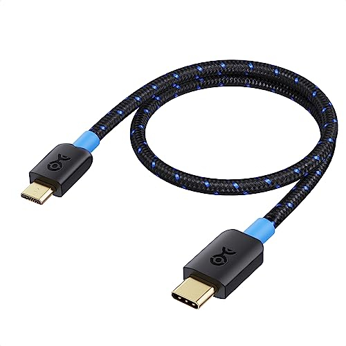 Cable Matters Braided USB C to USB Micro Cable 0.3 m (Micro USB to USB C Cable, USB C to USB B Cable, USB B to USB C, USB C to Micro USB Cable) in Black