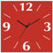 ARTLAND Wanddeko Wanduhr ohne Tickgeräusche Alu Quarzuhr 30x30 cm Quadratisch Lautlos 4 Ziffern Farbig Schlichtes Design Rot S7KJ