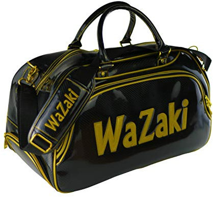 wazaki Japan Black Gold Turf Line Waterproof Classic Duffle Golf Bag with Pockets(50X25X30 CM3)