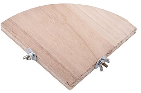Bird Cage Perch, Fan-Shaped Wooden Platform for Small Animals, Natural Playground Accessory with Corner Stand Design for Parrot Hamster Parakeet Conure Cockatiel Budgie Gerbil Rat Mouse