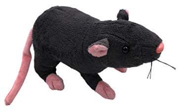 Onwomania Plüschtier Kuscheltier Stoff Tier Ratte Maus schwarz Nagetier 31 cm