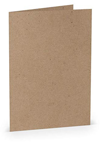 PAPERADO 10 Faltkarten DIN A5 - Kraftpapier - 220 g/m² - 14,8 x 21 cm - Blanko Doppelkarten Klappkarten Einladungskarten