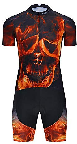Moxilyn Herren Radtrikot Set Fahrrad Trikot Kurzarm Langarm + Radhose mit Sitzpolster Radsport-Anzüge