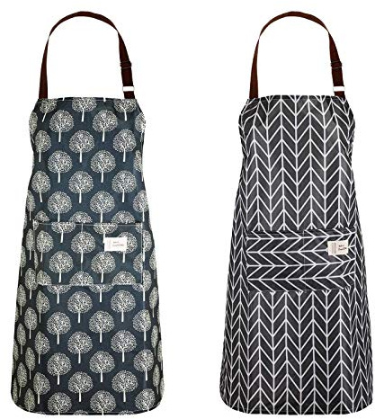 2Pcs PVC Apron for Women - Waterproof & Wipeable Kitchen Apron with Pocket