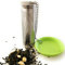 Kerafactum Tee Filter Sieb Teebrüher Teesieb extra feiner Teefilter aus Edelstahl geeignet für Trinkflaschen Flaschen und Flaschenhälse mit Kette & Teeauflage Bajonettverschluss für Thermoskannen