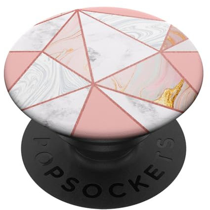 PopSockets Rose-Gold & Pink Blush Geometric-Marble PopSockets PopGrip: Swappable Grip for Phones & Tablets