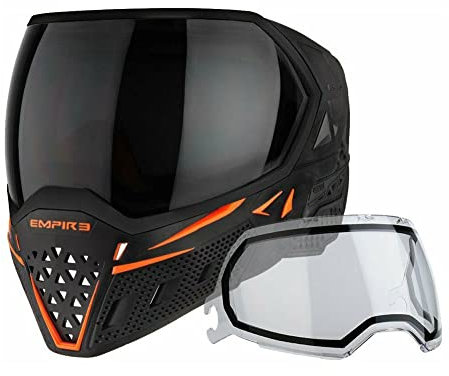 Empire EVS Thermal Paintball Maske/Schutzbrille, 2 Thermogläser, Schwarz/Orange