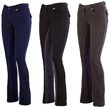Lazura Damen Jodhpur Reithose Vollbesatz Comfort – Schwarz/Dunkelgrau 46