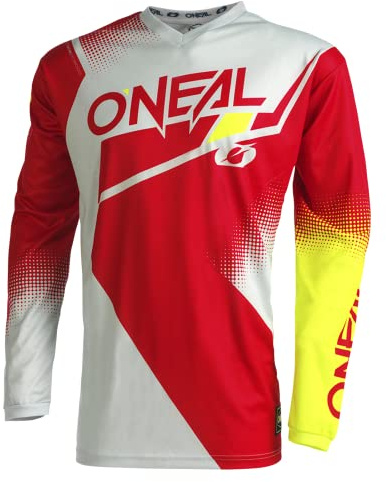 O'NEAL E003-305 Maglia Element Racewear V.22, Rosso/Grigio/Giallo Fluo, XL