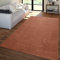 TT Home Wohnzimmer Teppich Kurzflor Unifarbendes Design Modern Und Zeitlos, Farbe: Braun Orange, Größe:200x280 cm