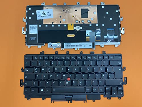T-ProTek DEUTSCHE-Tastatur Keyboard mit Beleuchtung kompatibel für Lenovo X1 Yoga 1th Gen 2016 Serie