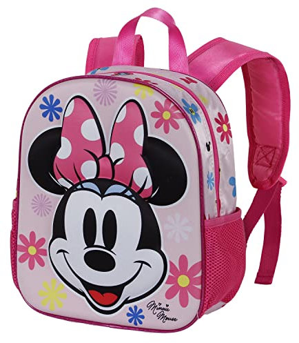 Disney Minnie Mouse Floral-Small 3D Backpack, Pink, 11 x 26 x 31 cm, Capacity 8.5 L
