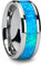 MAYIYAHO Luxus Mode 8mm Edelstahl Herren Ringe Blau Imitation Opal Inlay Never Fade Verlobungsring Herren Schmuck