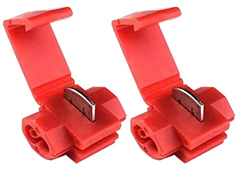 CEEYSEE 50Pcs Lock Wire Connector Terminal 22-18 AWG Solderless Quick Splice Wire Crimp Branch Electrical Connectors (UNJ2H)