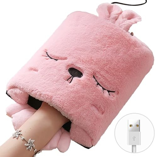 Beheizte Mauspad USB Handwärmer,Plüsch Verdicktes Handwärmer-Pad mit Handgelenkschutz Beheizte Heizmatten waschbar Winter Warm Maushand Cartoon-Design Für Büro Zuhause Computer Laptop für Herren Damen