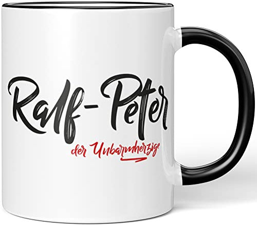 JUNIWORDS Tasse, Ralf-Peter, der Unbarmherzige, Schwarz (5285830)