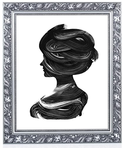 Monframe antiker Bilderrahmen Venezia - 21x29,7 cm DIN A4 Silber - Holzrahmen im Barock Stil