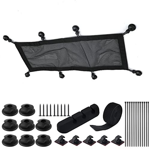 Cable Management Mesh Net Under Desk 26x10inch, Wire Mesh Cable Management Under Desk Cable Organizer with Large Capacity, Cable Holder Flexible Wire Hiders for Most Desks