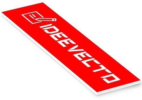 Plaque boite aux lettres personnalisable dimension 100 x 25 mm ROUGE - Plastique PVC Acrylique - résistant aux intempéries et aux UV - adhésif au verso