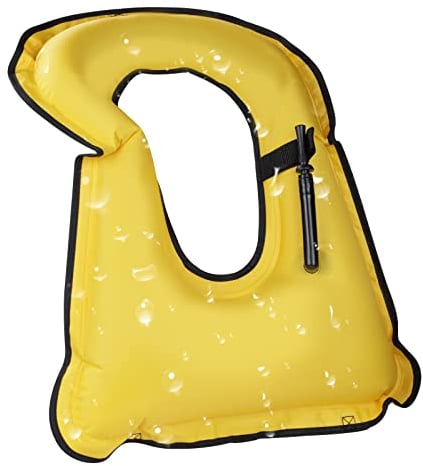 SWOURT Schnorchelweste Erwachsene, Aufblasbare Schnorchelweste Erwachsene, Einstellbare Schnorchelweste zum Tauchen, Sicherheit Wassersport (gelb)
