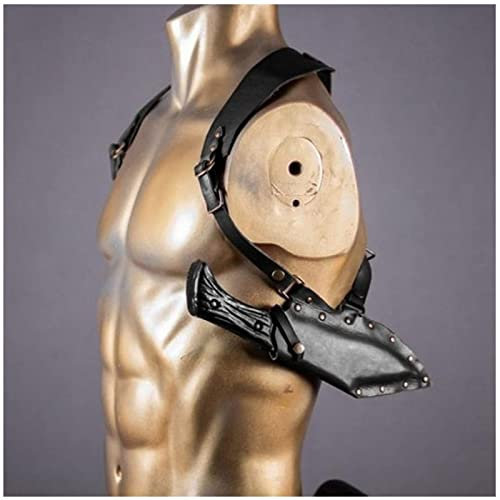 DONGSHUAI Medieval Vintage Knife Holster Steampunk PU Leather Pirate Dagger Holster Double Shoulder Knife Holder Halloween Cosplay Costume Accessory, Medieval Style, LAPP Medieval Style,Black