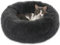 Enjamoy Hundebett Flauschig Donut Plüsch Katzenbett Hundekissen, Waschbar Rund Hundebetten für Kleine, Mittelgroße Hunde Katzen, Dunkelgrau 50cm