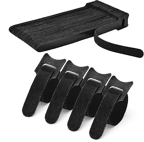 Minidiva Cable Ties,50 Pack Black Ties with Thin Pre-Cut Design, Multi-Purpose Self-Locking Nylon Cable Ties Cord Management Ties for Home, Office, Garden, Workshop and Data Centers