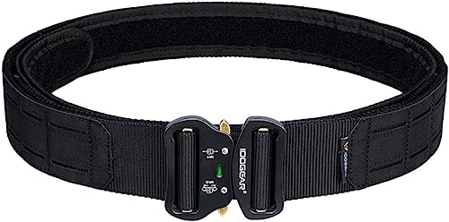JOMIOD Taktischer Gürtel, Herren Military Schnellverschluss Metallschnalle Nylon Gürtel, 2 Zoll Laserschneiden Kampfbund, Tactical Belt für Outdoor Military Equipment Field Special Girdle (BK,L)