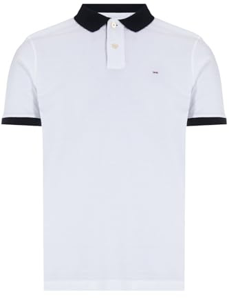 EDEN PARK Polo Homme Blanc en Coton Pima avec éléments contrastés-L