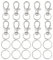 VEIWO 50PCS Metal Lobster Claw Clasps Trigger Clips Swivel Lanyard Snap Hooks with Key Chain Rings for Crafts, DIY, Jewelry Finding Making (25 Clasps + 25 Key Rings) (Silver)