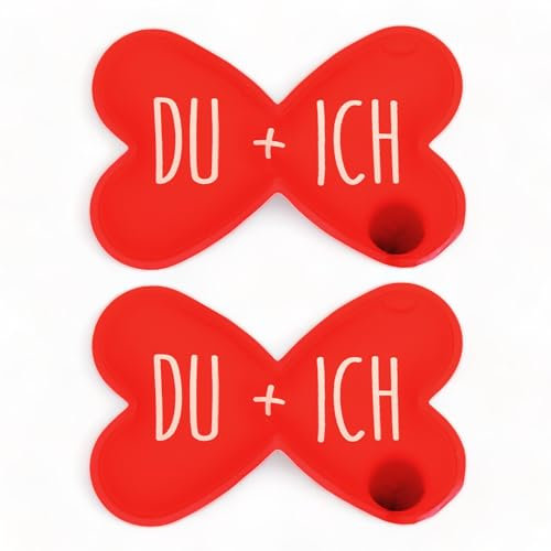 Handwärmer Taschenwärmer Sets wiederverwendbar, Wärmepad für kalte Tage und für unterwegs, Wärmeknickkissen mit tollen Motiven (2er-Set Verliebte Herzen Du & Ich)
