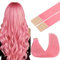 GOO GOO Extension Capelli Veri Biadesivo, 55cm 30g 10pcs, Remy Extension Biadesive Capelli Veri,Rosa pesca