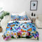 ANHOPE Bunte Schmetterling Blume Bettwäsche Set 2 Teilig Weich Bettbezug 135x200 cm & Kissenbezug 80x80 cm Microfaser Bettbezüge Set mit Reißverschluss Bettdeckenbezug für Kinder Mädchen