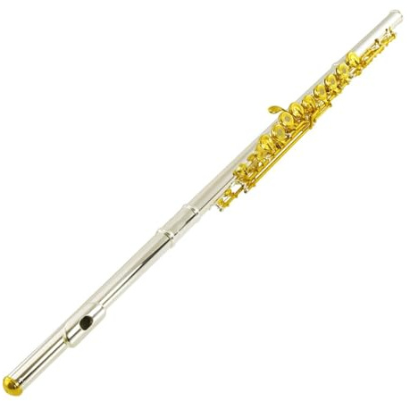 Flauto Do Foro Chiuso Bocchino in argento per flauto aperto a 18 fori tasti gialli strumento per flauto da orchestra per prestazioni professionali