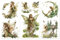 Peacoblue Baroque Rub on Transfers for Crafts 3Pcs Vintage Elf 15cmx30cm, UV DTF Waterproof Furniture Transfer for Chest of Drawer Dresser Glass Porcelain Wood Plastic