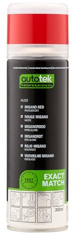 AutoTek Professional Exact Match Car Spray Paint, Audi Misano Red Pearl Aerosol Spray, 300 ml