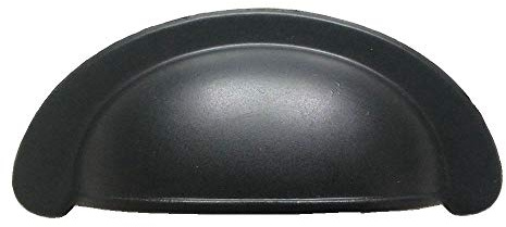 HAOJIazx 2 3/4 C-C Black Cup Drawer Pull Cabinet Handles Dresser Pulls Handle Kitchen Door Knob Hardware 2.75 70 mm Centers (NO.37)(Cup Pull- 2.75 (70 mm) Centers)