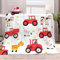 Kuscheldecke 100x130 cm Cartoon-Ländliche Tiere Traktor Sherpa Decke für Couch, Sofa, Bett, Reisen, Weiche Flauschige Mikrofaser Fleecedecke, Flanell Wohndecken für Kinder Baby