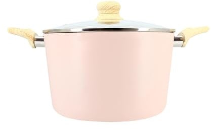 MENASTYL - Faitout 24cm avec revêtement antiadhésif céramique (Sans PFAS/Sans PTFE) tous feux dont induction - En Aluminium - Gamme Colorama - Rose - 6020927